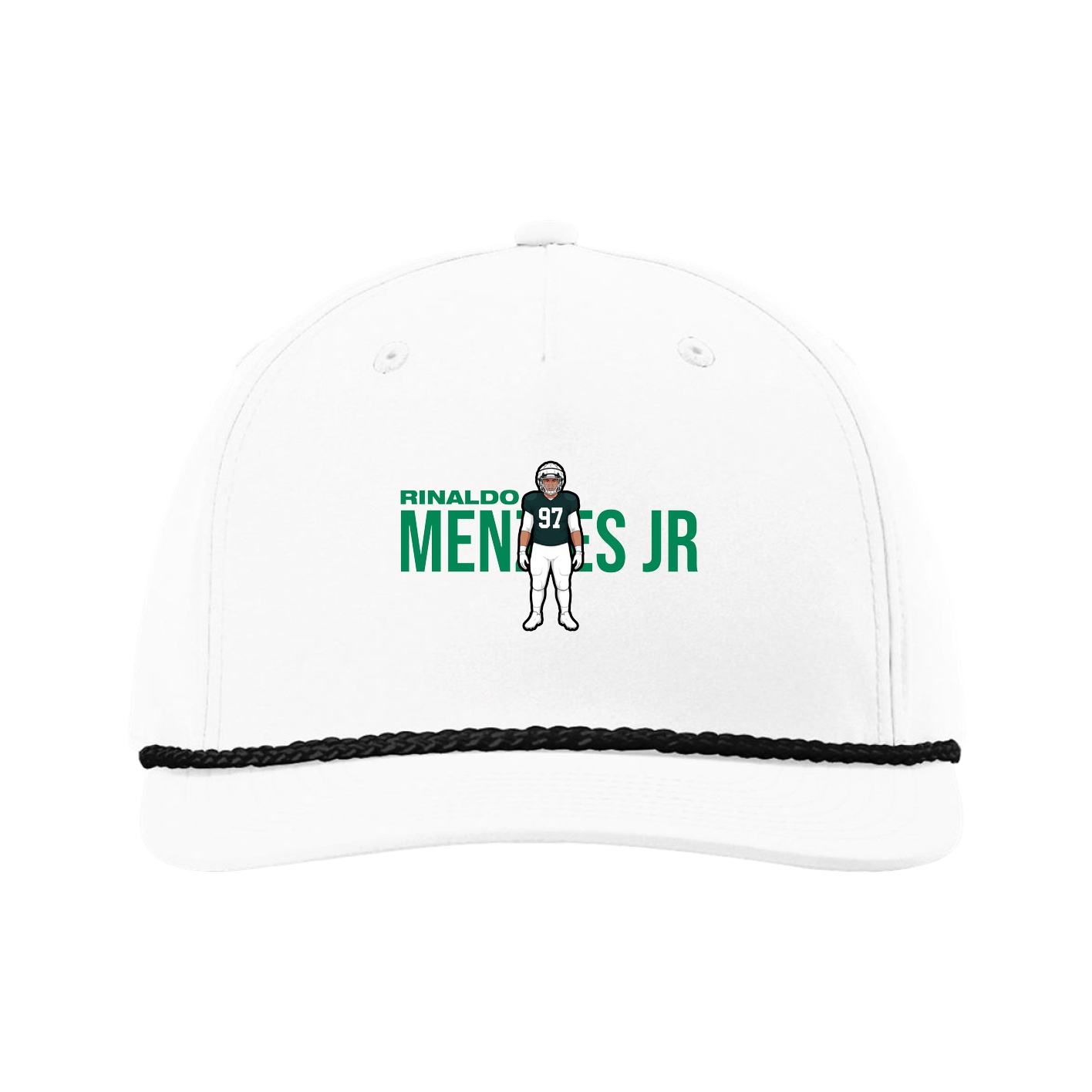 Five-Panel Classic Rope Cap — Player Name in White