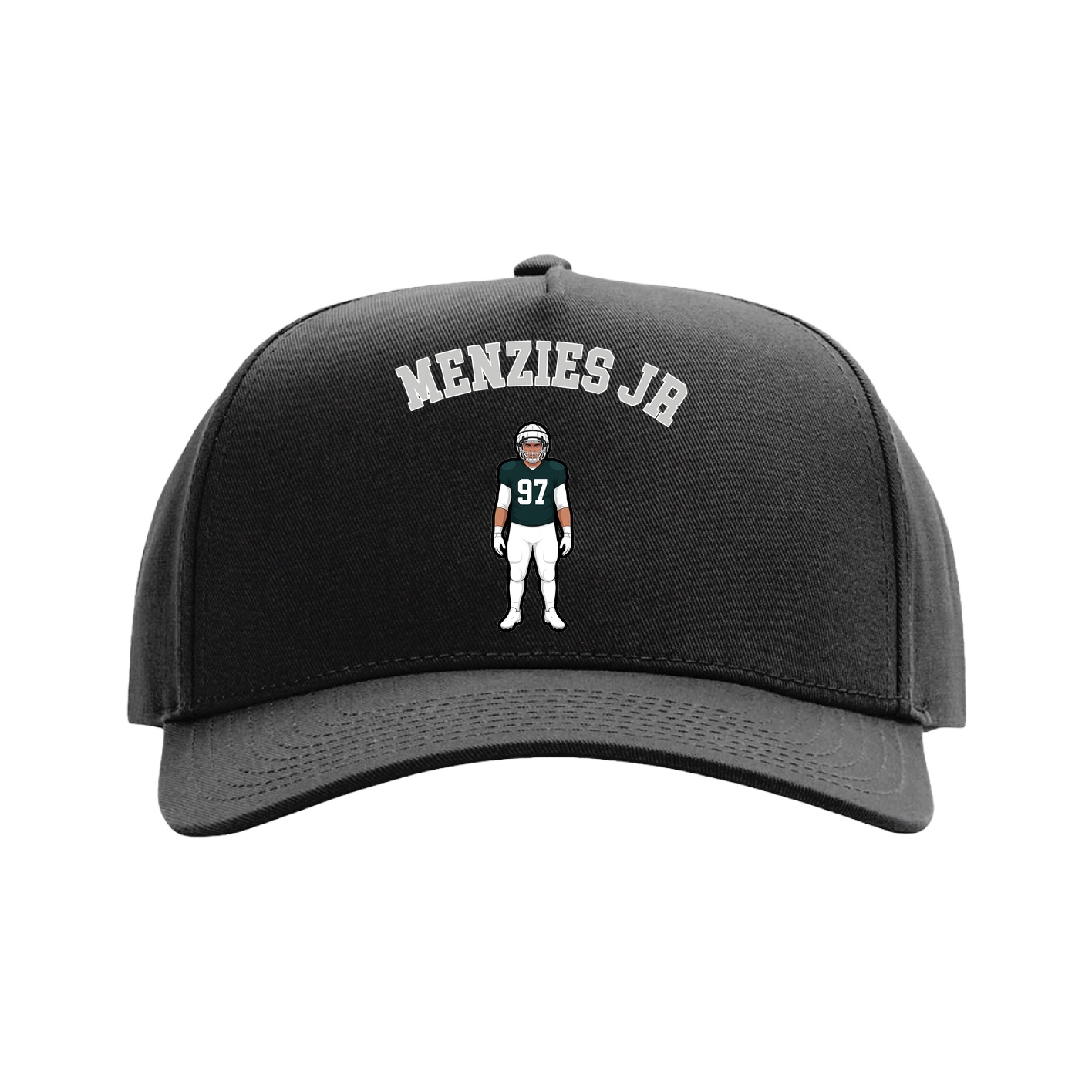 Full Fabric Five-Panel Champ Cap — Shirsey Arch in Black