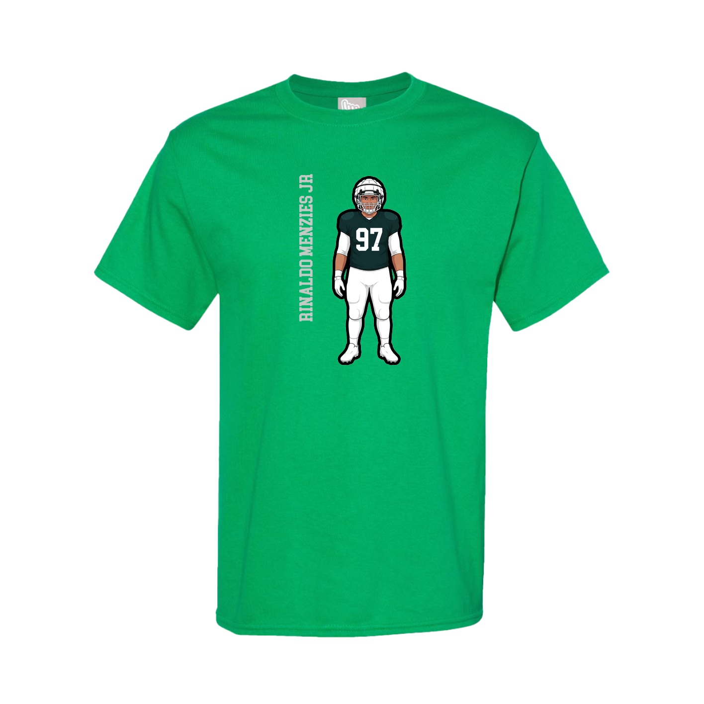 Tee — Name Vertical in Green