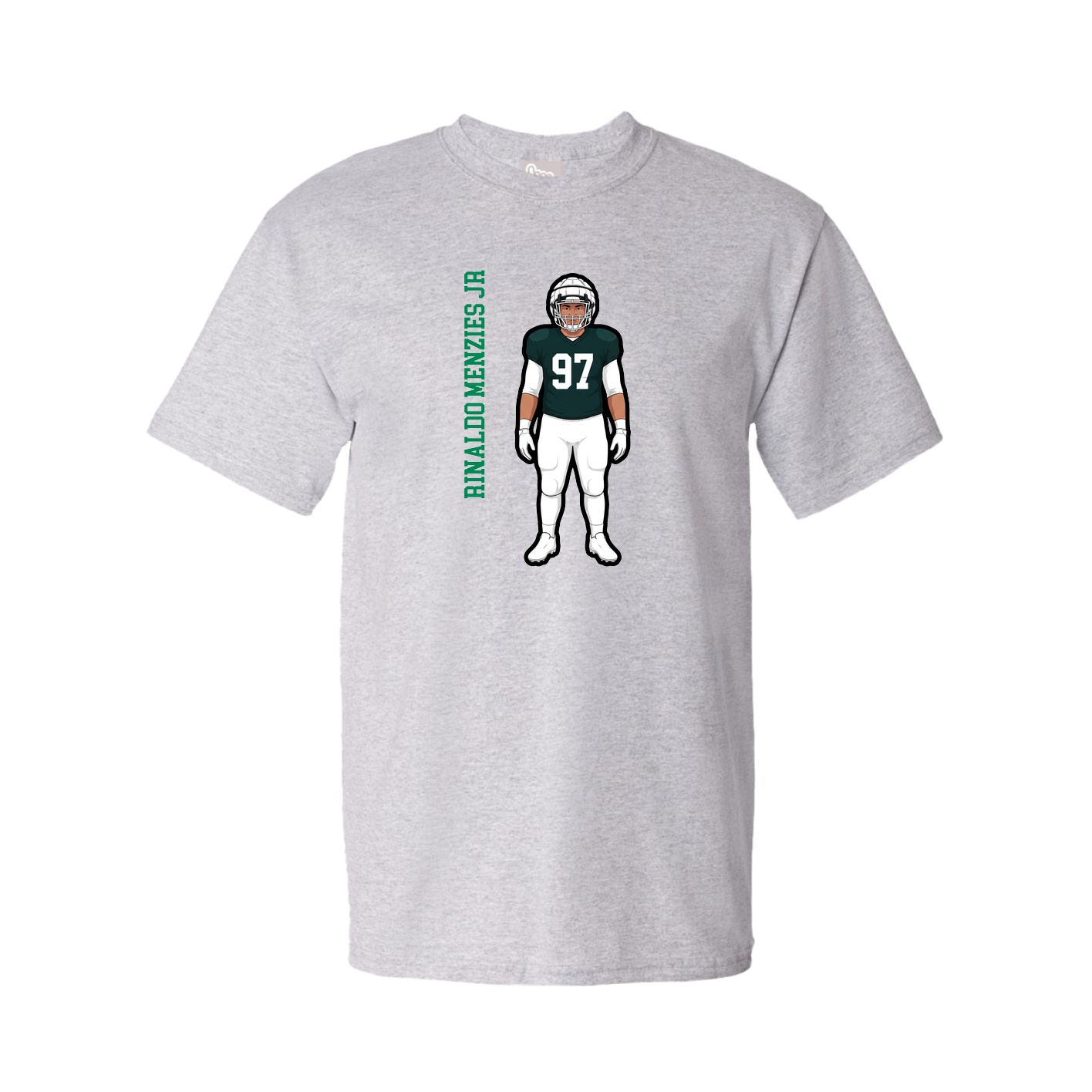Tee — Name Vertical in Grey
