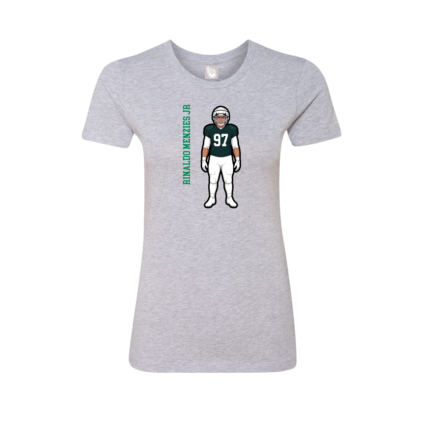Fitted Women's Tee — Name Vertical in Grey