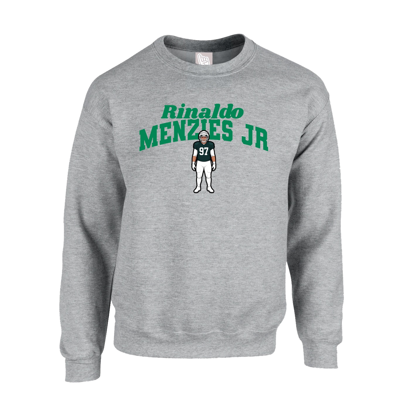 Fleece Crew — Signature Arch in Grey