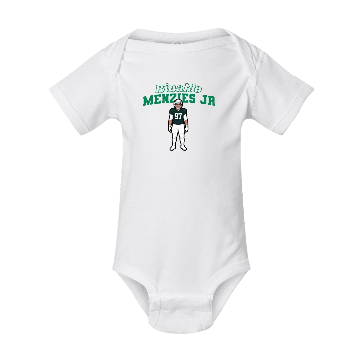 Baby Onesie — Name Arch in White