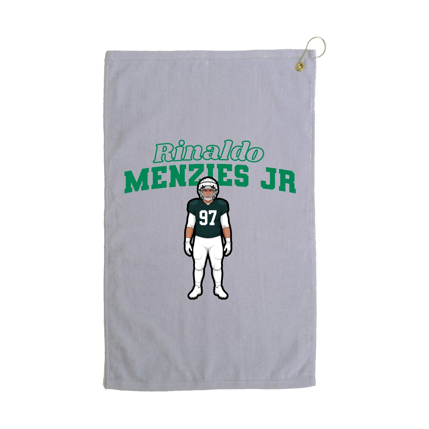 Golf Towel — Name Arch in Grey