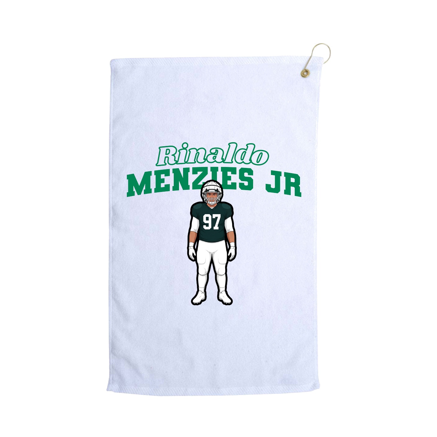 Golf Towel — Name Arch in White
