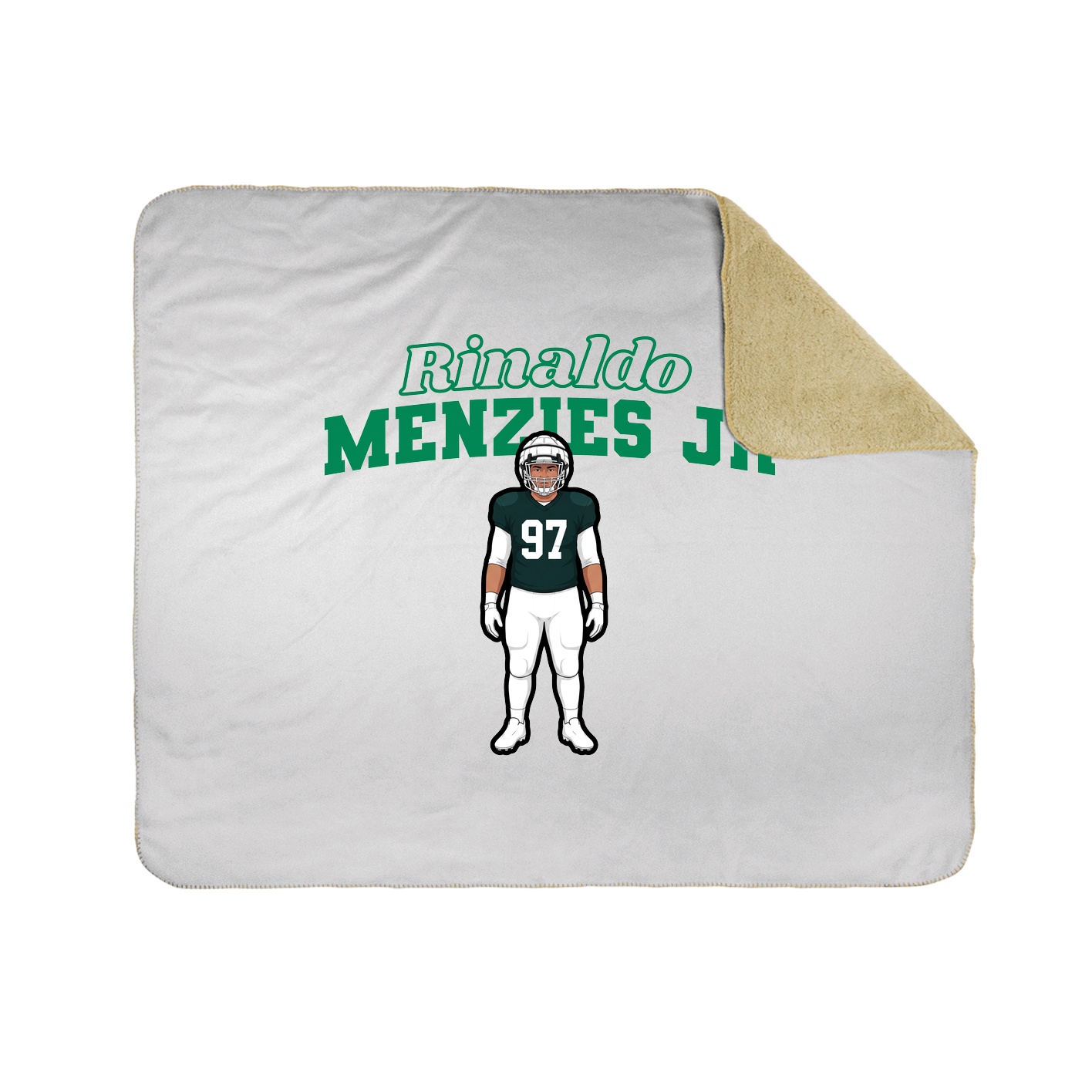 Throw Blanket — Name Arch in White
