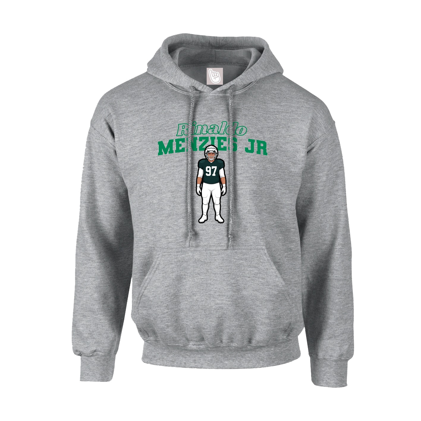 Hoodie — Name Arch in Grey