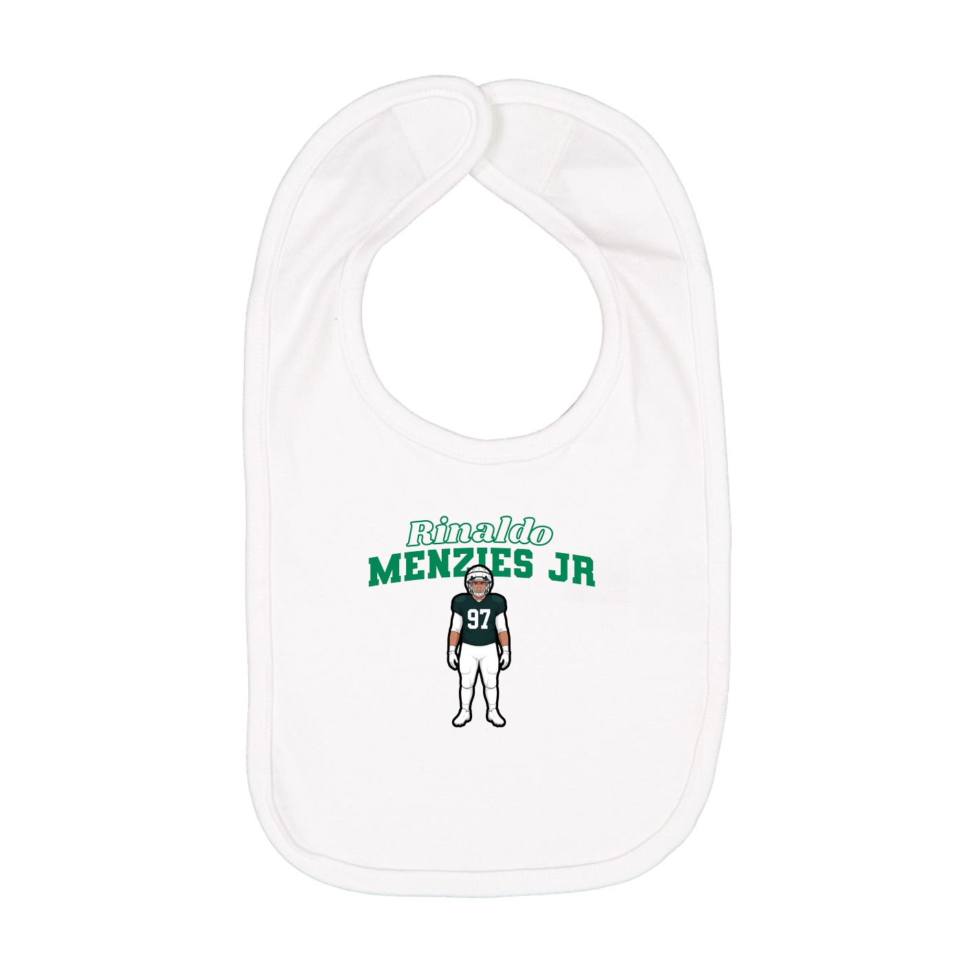 Infant Bib — Name Arch in White