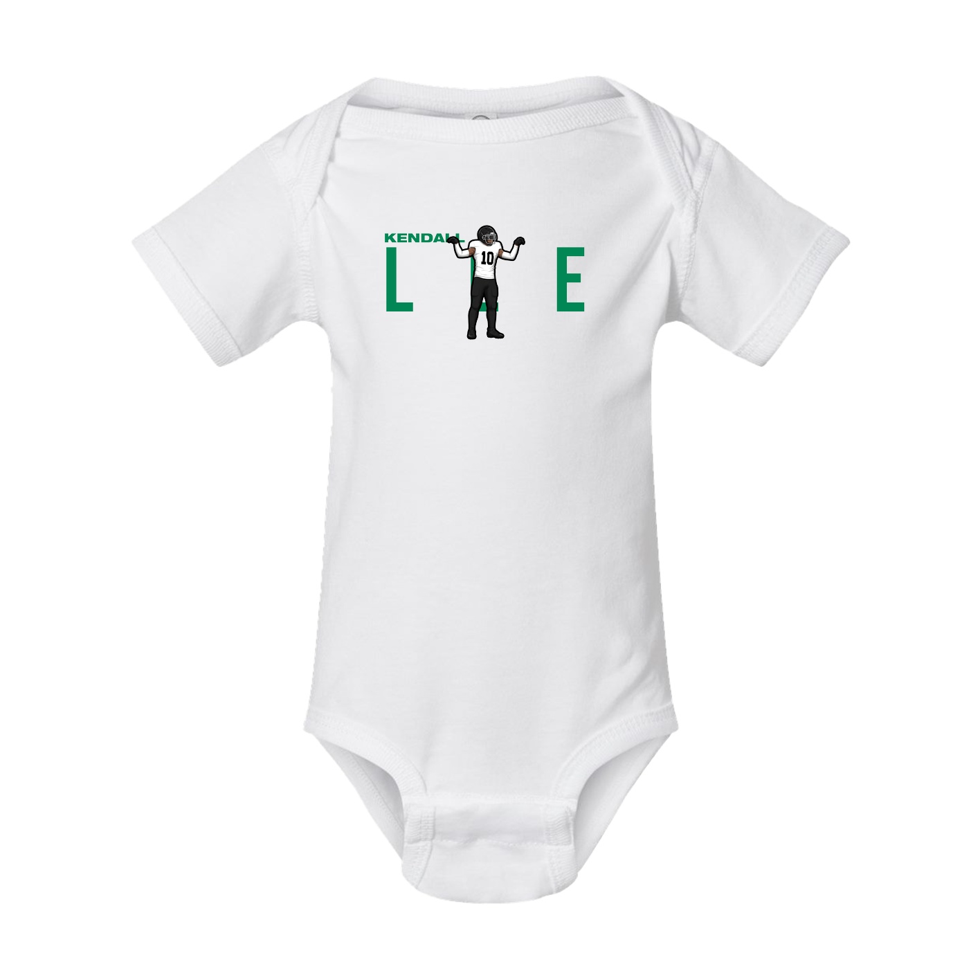 Baby Onesie — Player Name in White