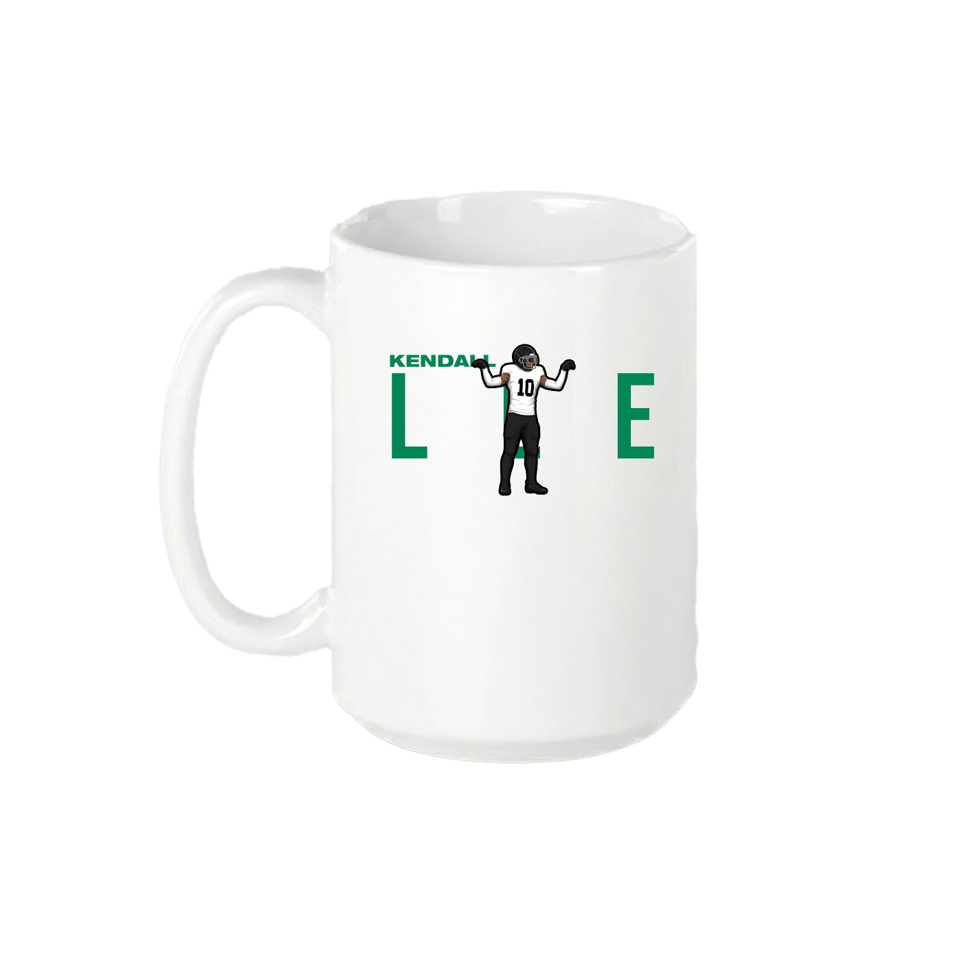 15oz Coffee Mug — Player Name in White