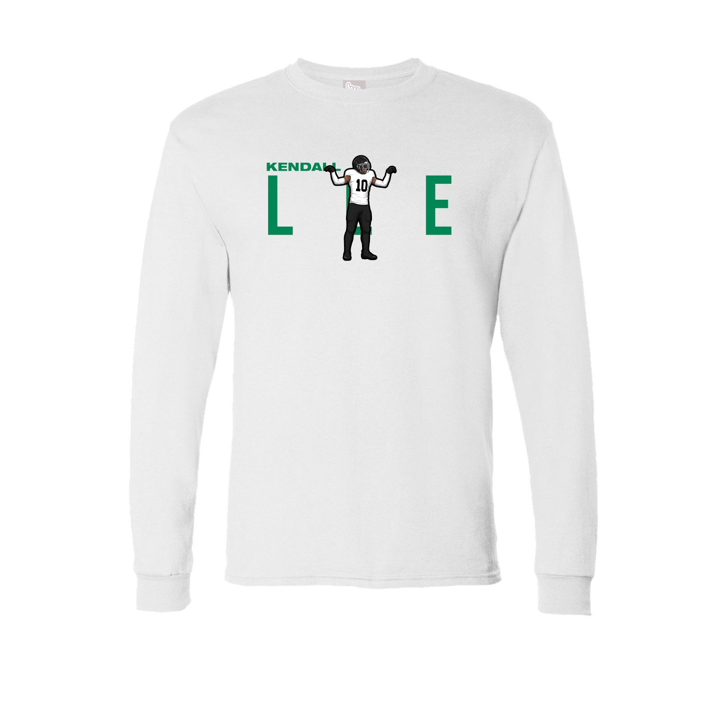 Long Sleeve Tee — Player Name in White