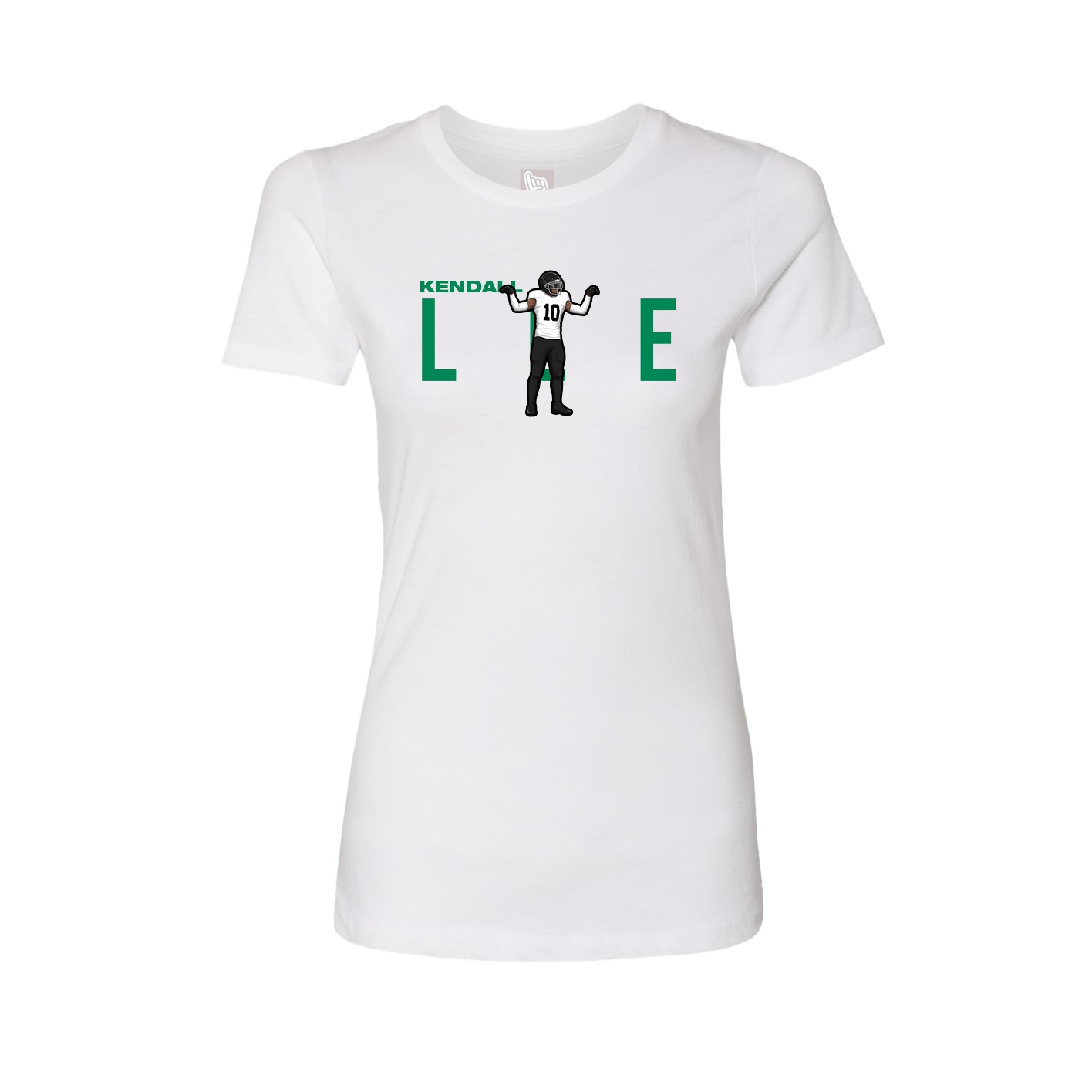 Fitted Women's Tee — Player Name in White