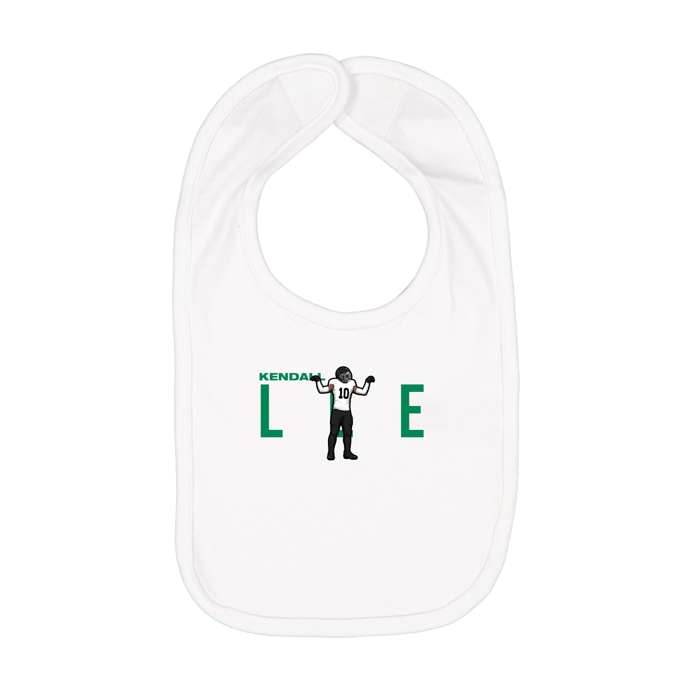 Infant Bib — Player Name in White