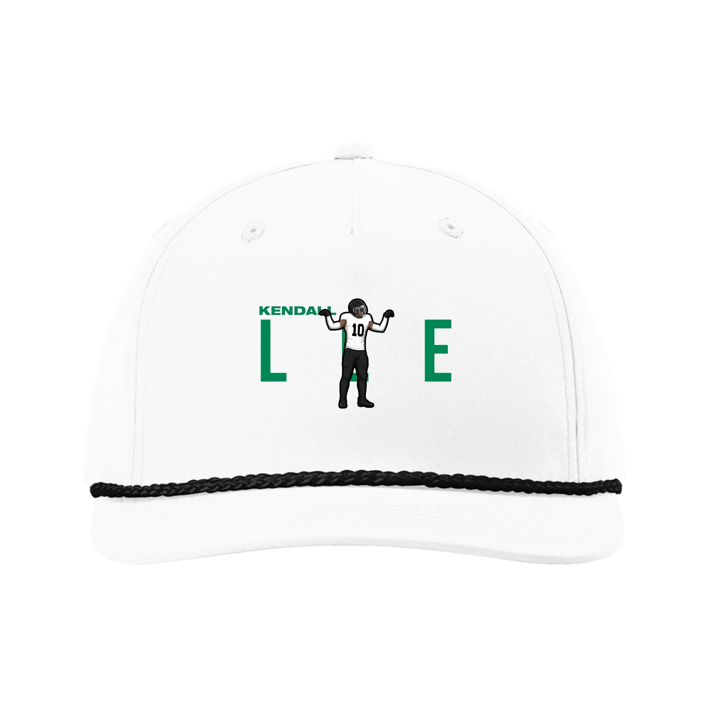 Five-Panel Classic Rope Cap — Player Name in White