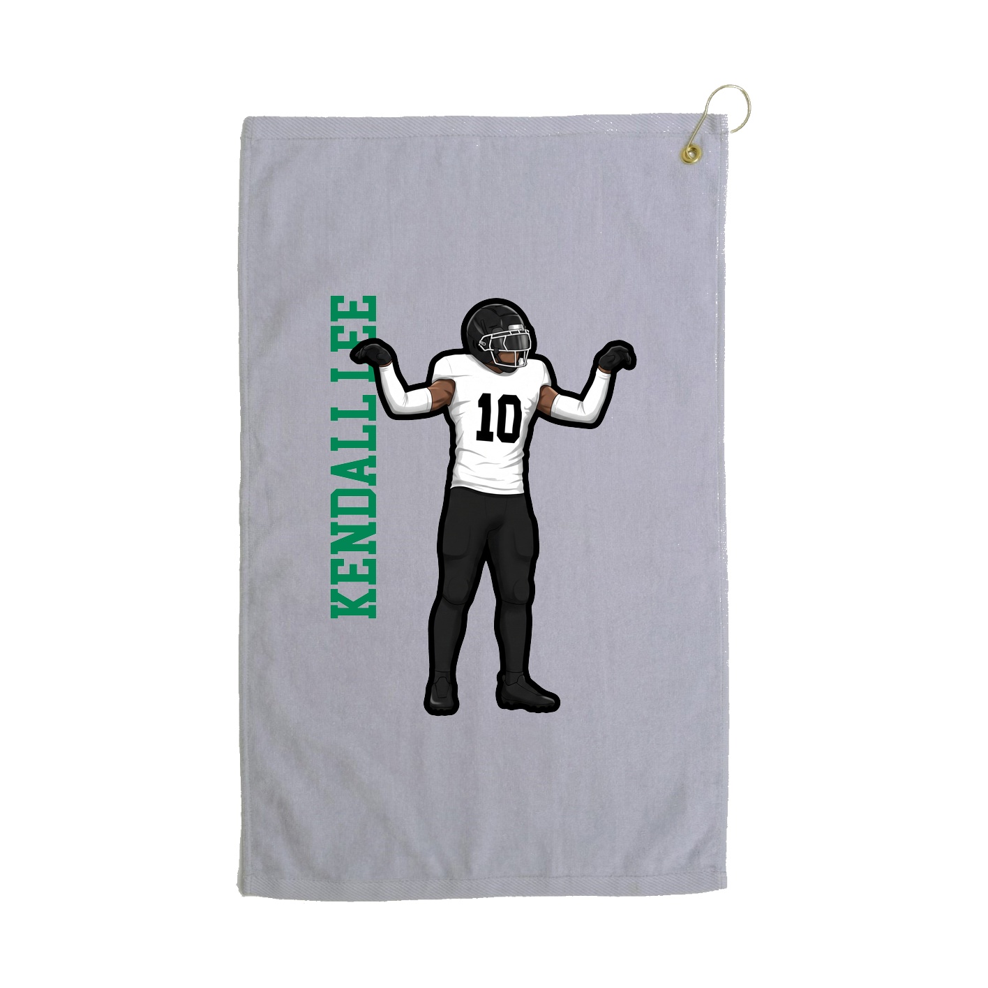 Golf Towel — Name Vertical in Grey