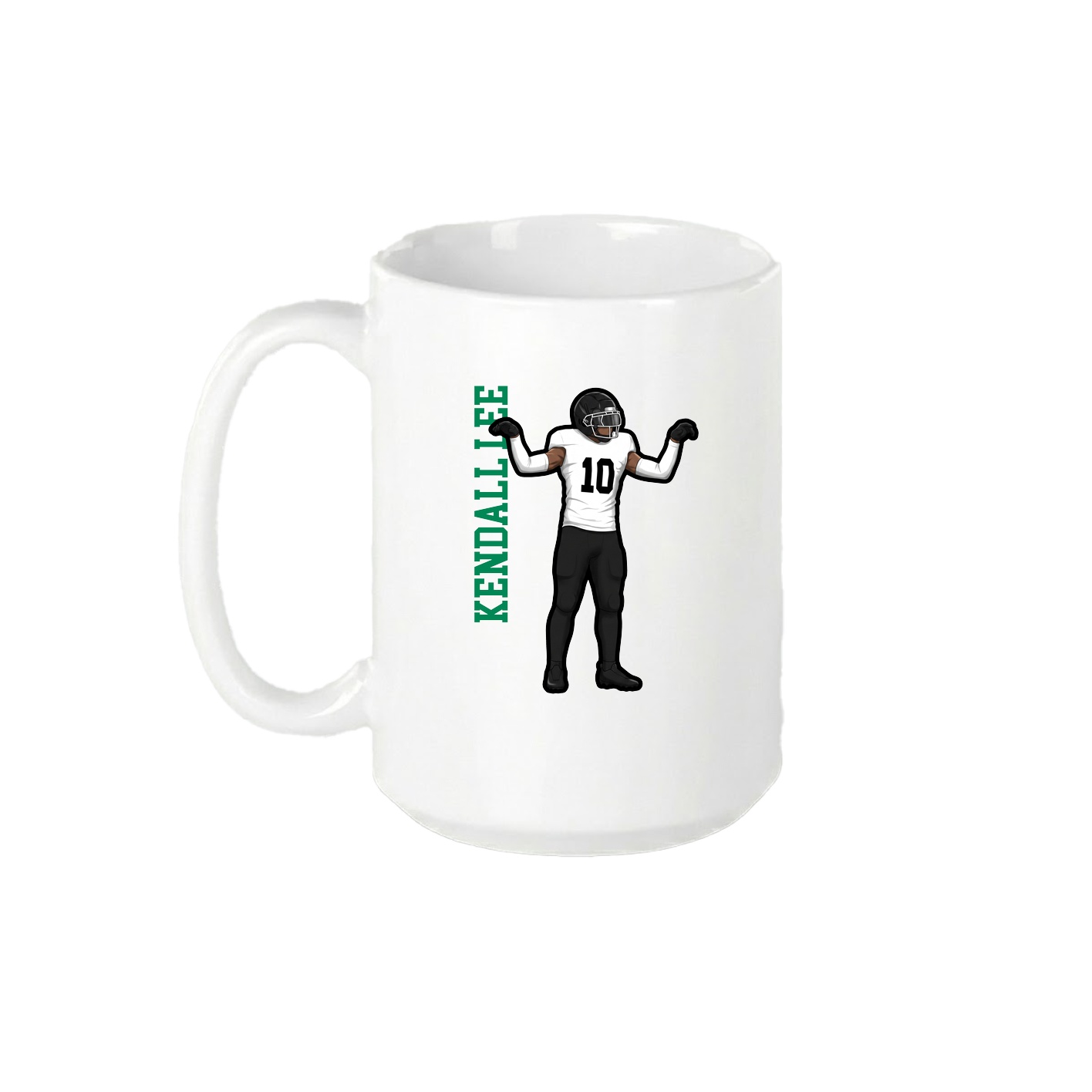 15oz Coffee Mug — Name Vertical in White