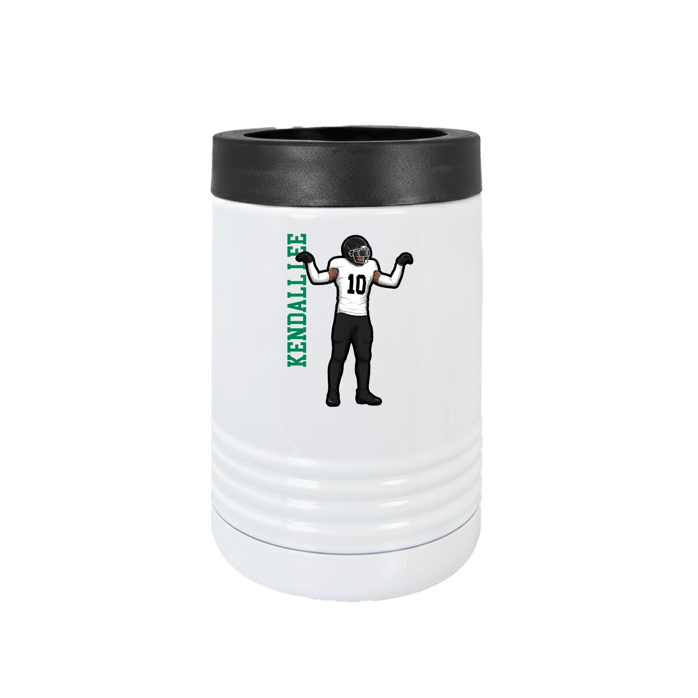 Beverage Holder — Name Vertical in White