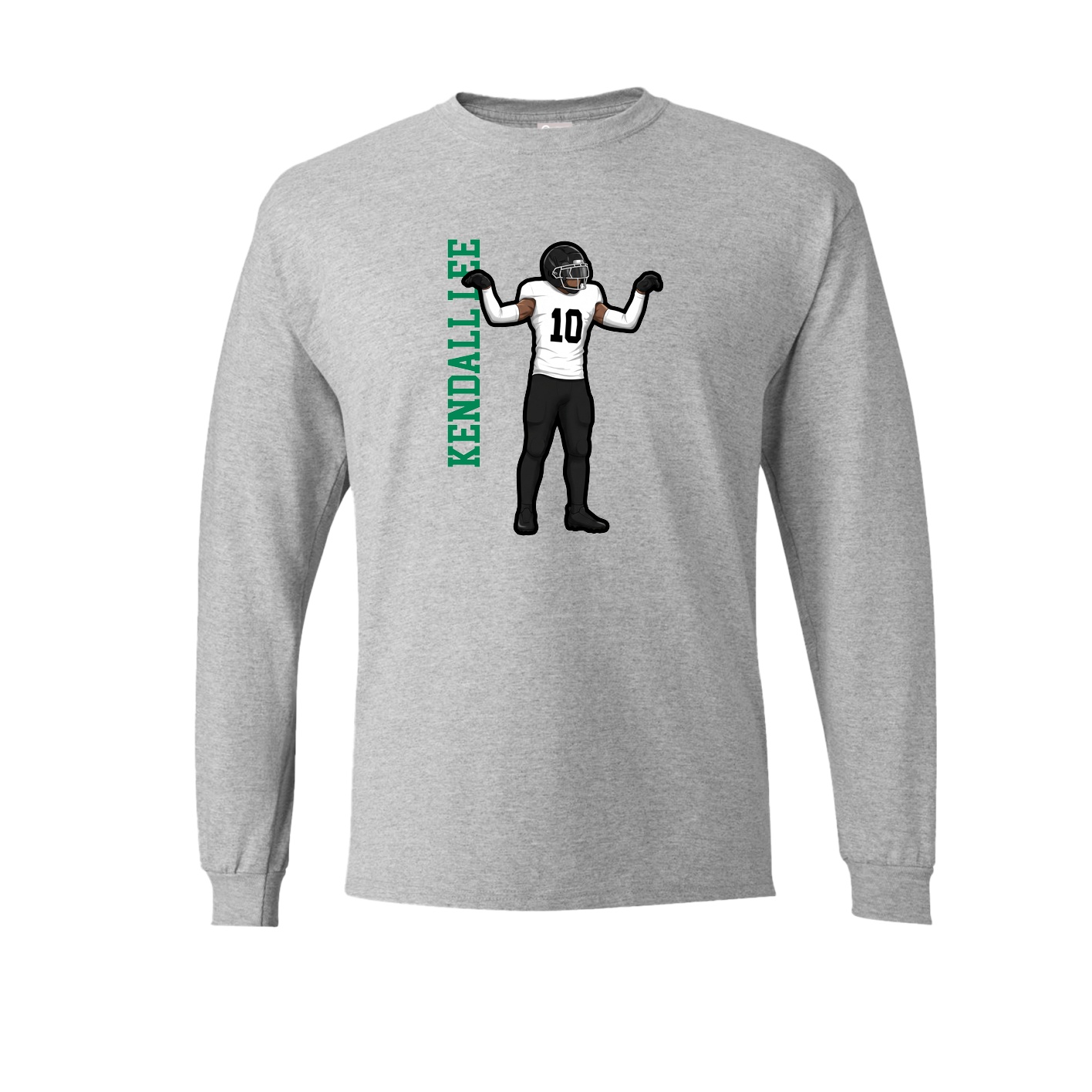 Long Sleeve Tee — Name Vertical in Grey