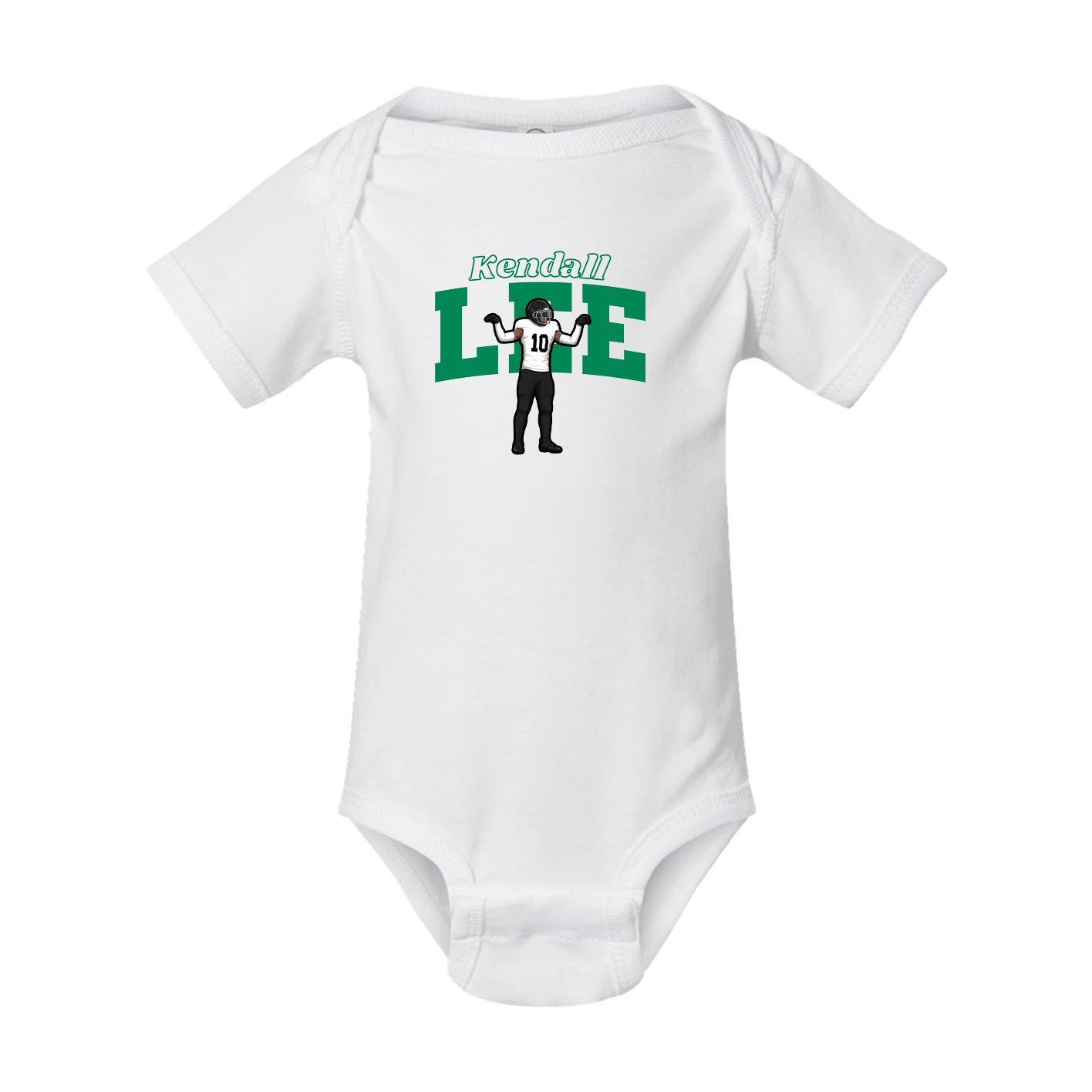 Baby Onesie — Name Arch in White