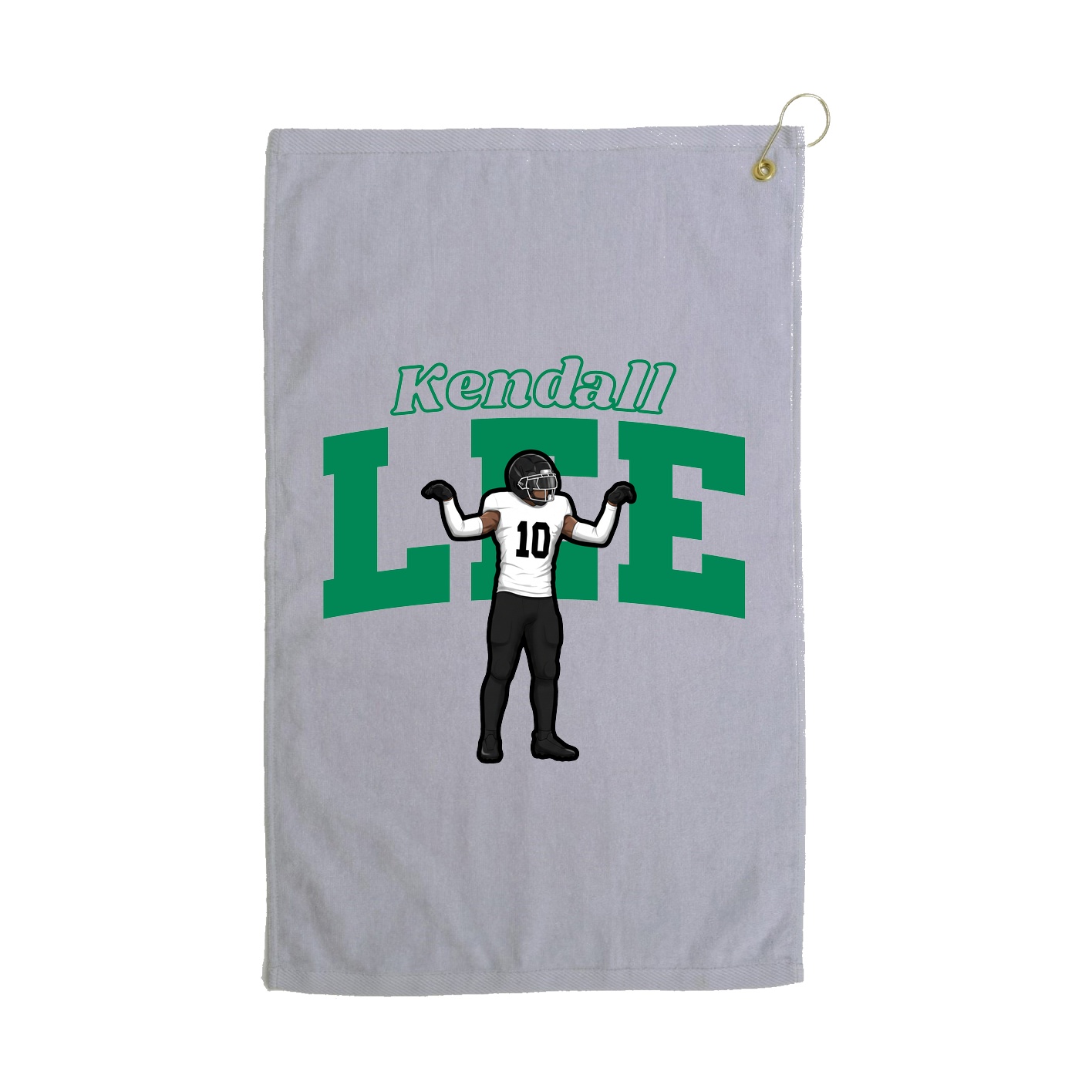 Golf Towel — Name Arch in Grey