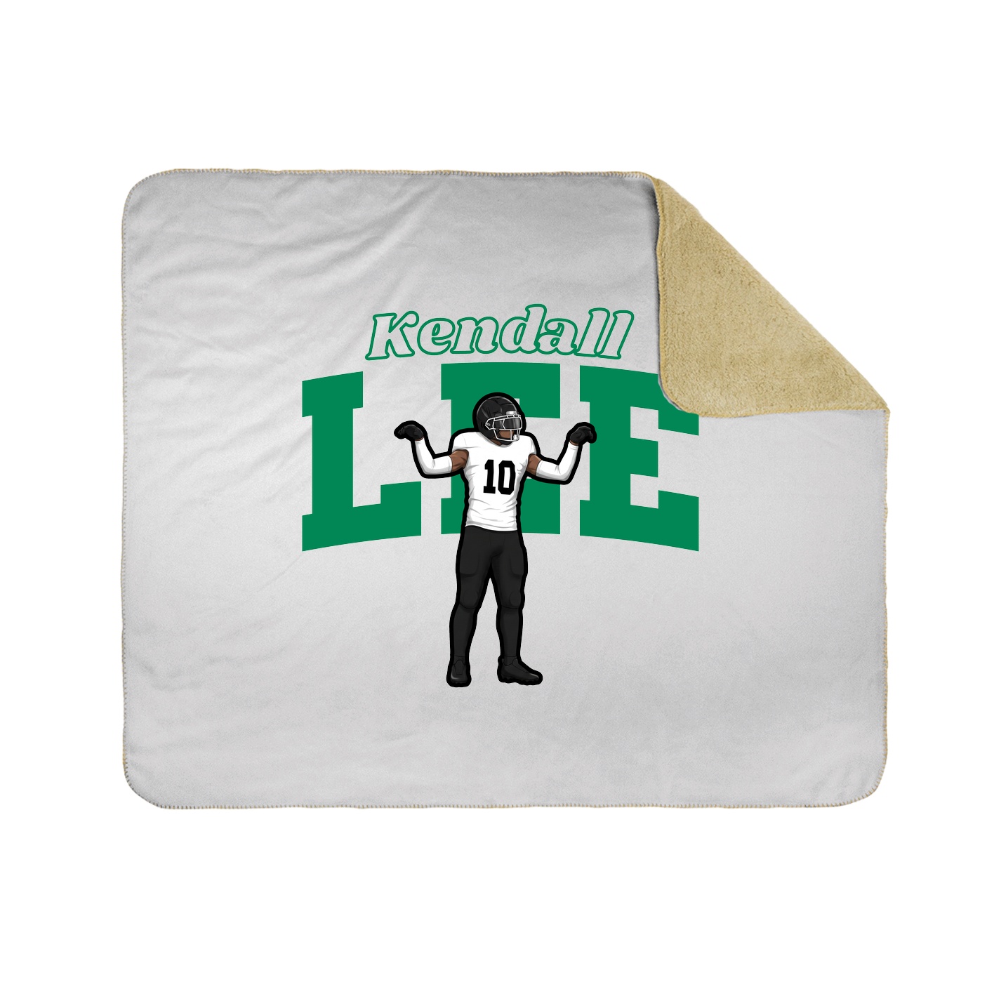 Throw Blanket — Name Arch in White
