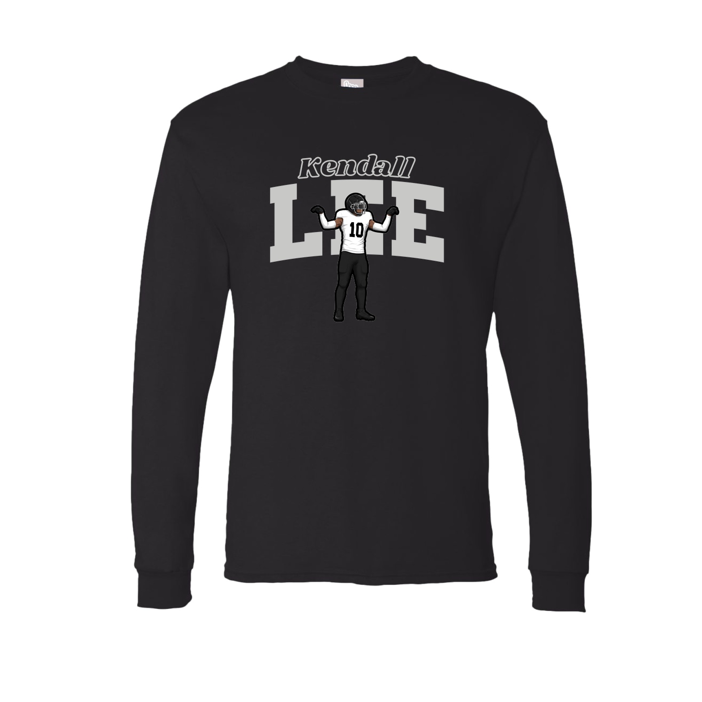 Long Sleeve Tee — Name Arch in Black