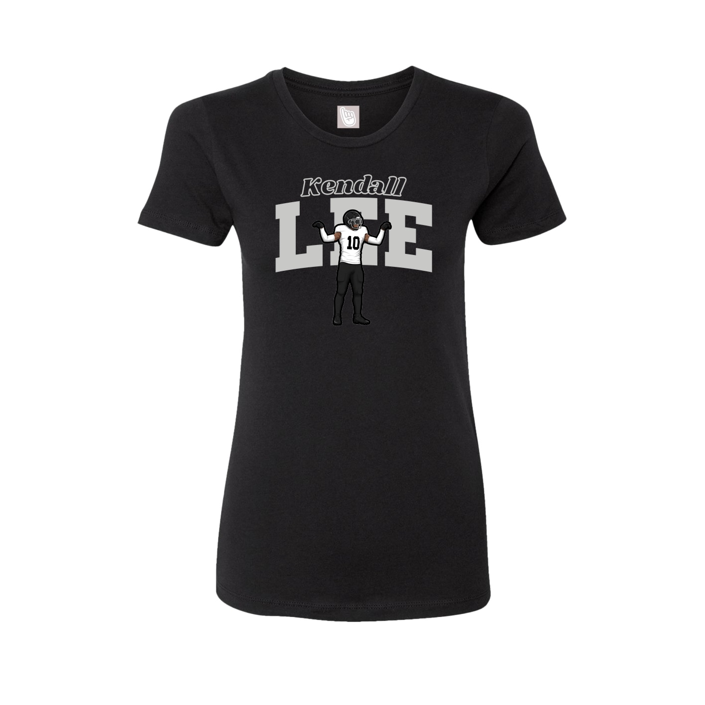 Fitted Women's Tee — Name Arch in Black