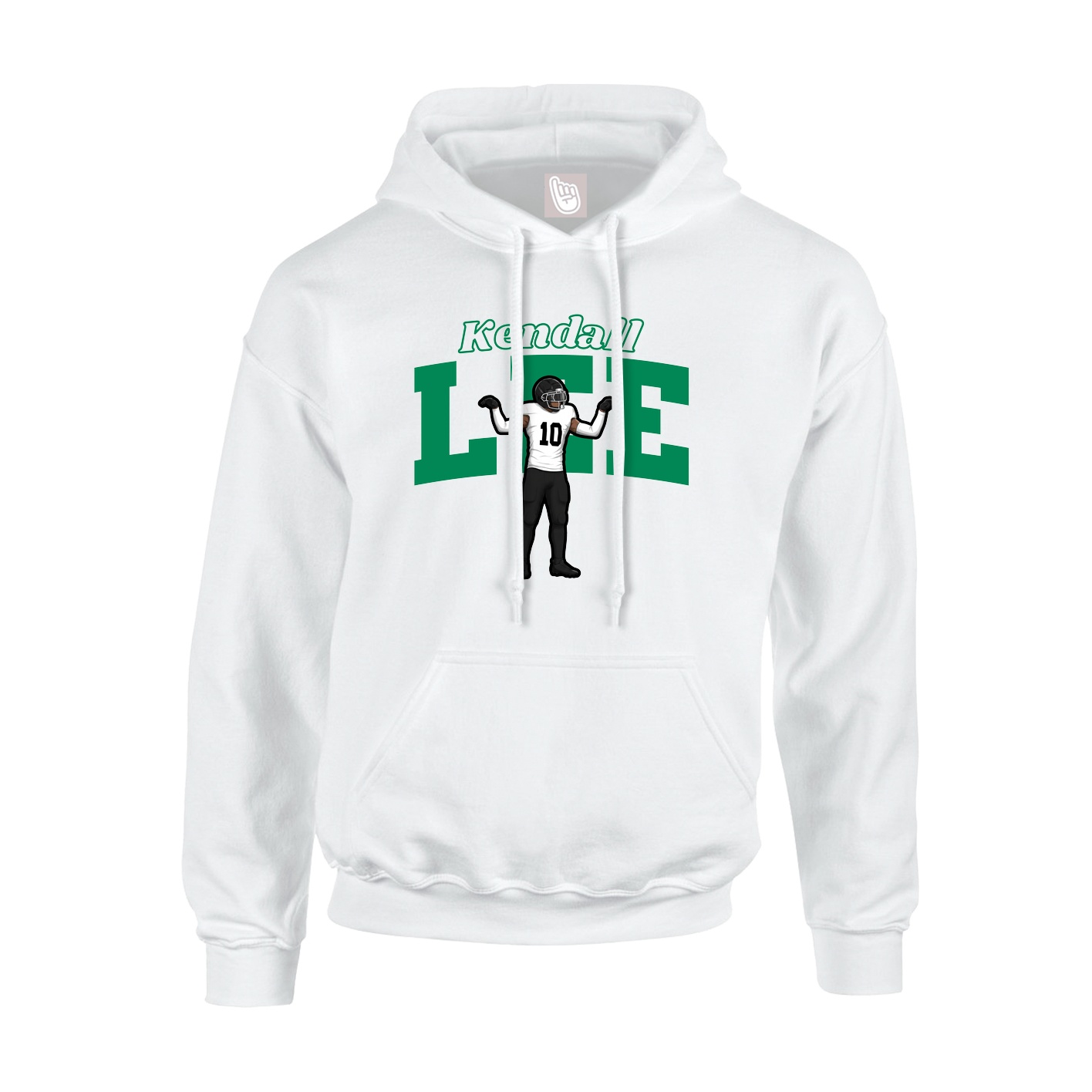 Hoodie — Name Arch in White