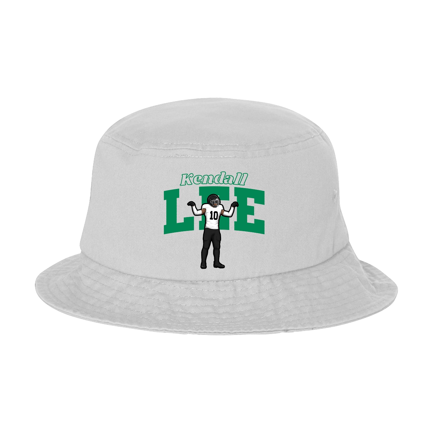Bucket Cap — Name Arch in White