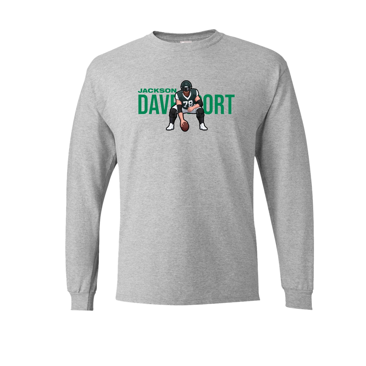 Long Sleeve Tee — Player Name in Grey