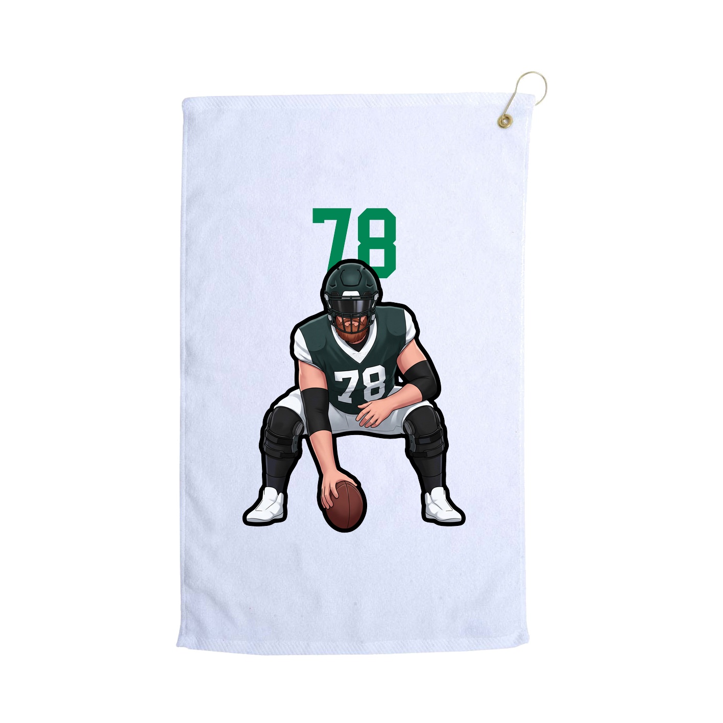 Golf Towel — Number Top in White