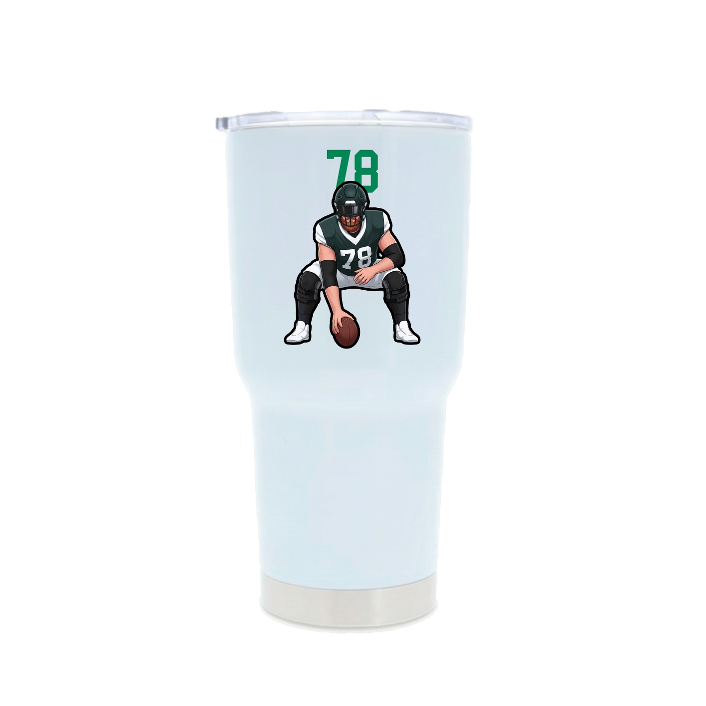 30oz Stainless Steel Tumbler — Number Top in White
