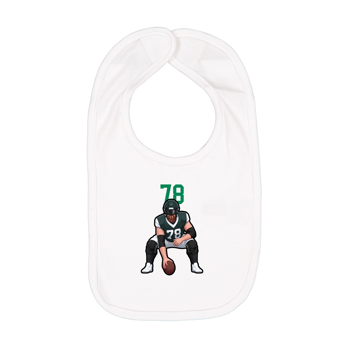 Infant Bib — Number Top in White