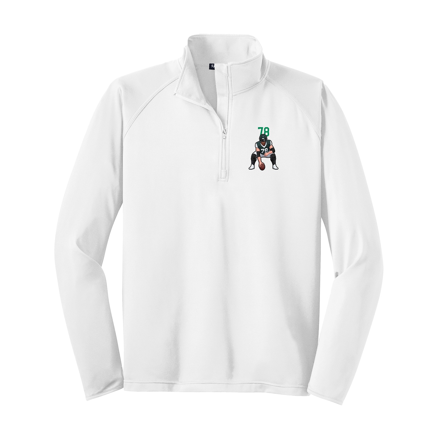 Q-Zip Pullover — Number Top in White