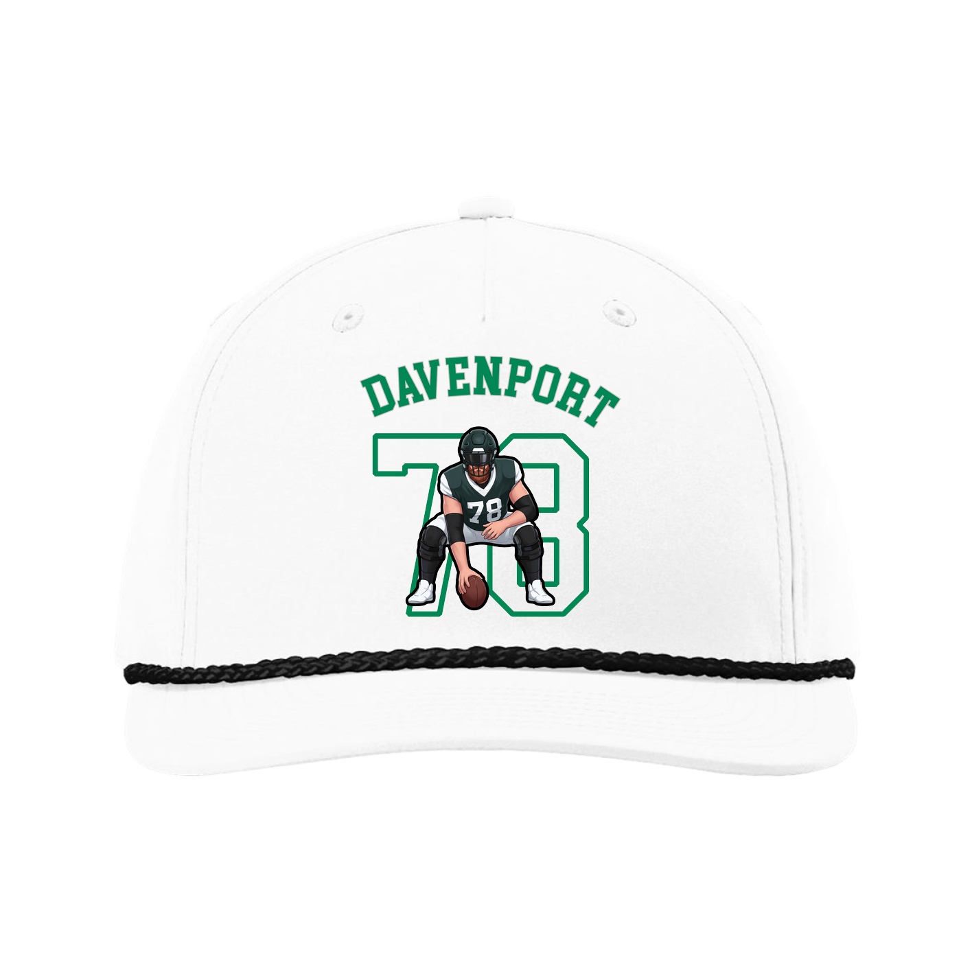 Five-Panel Classic Rope Cap — Shirsey Arch in White