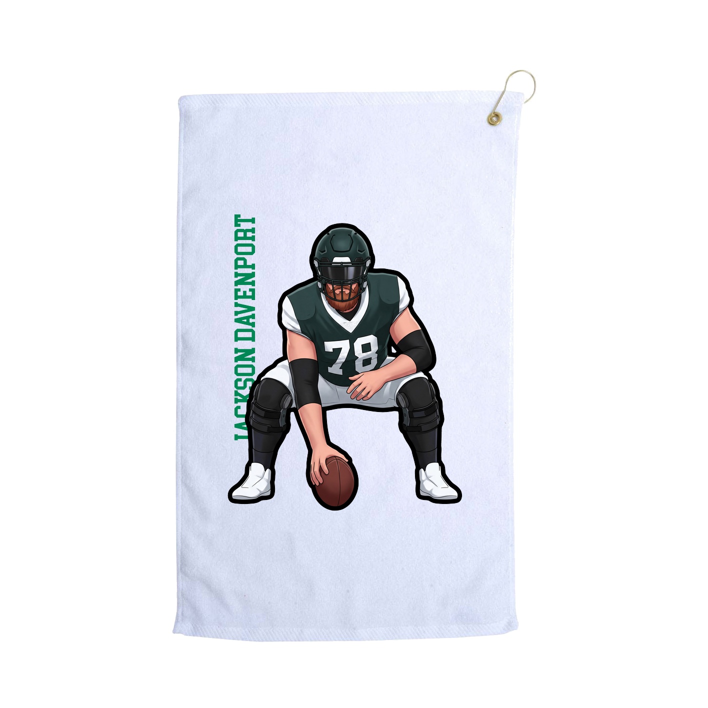 Golf Towel — Name Vertical in White