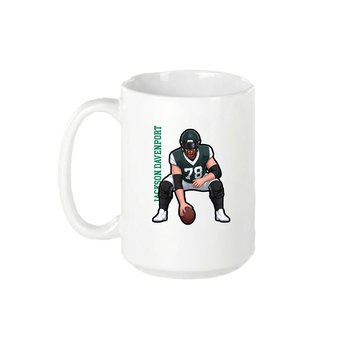 15oz Coffee Mug — Name Vertical in White
