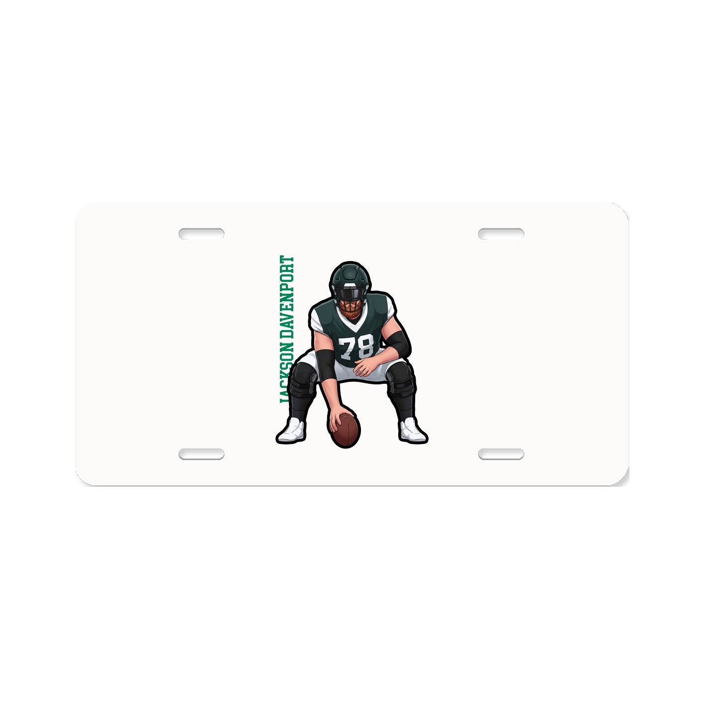 License Plate — Name Vertical in Classic