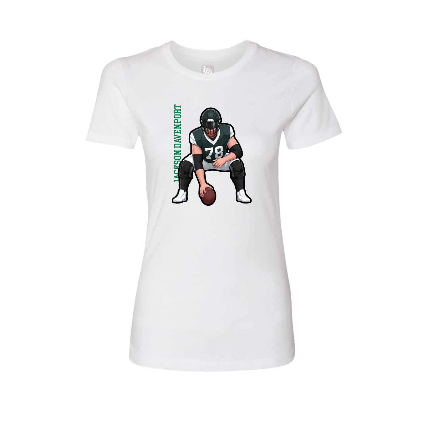 Fitted Women's Tee — Name Vertical in White