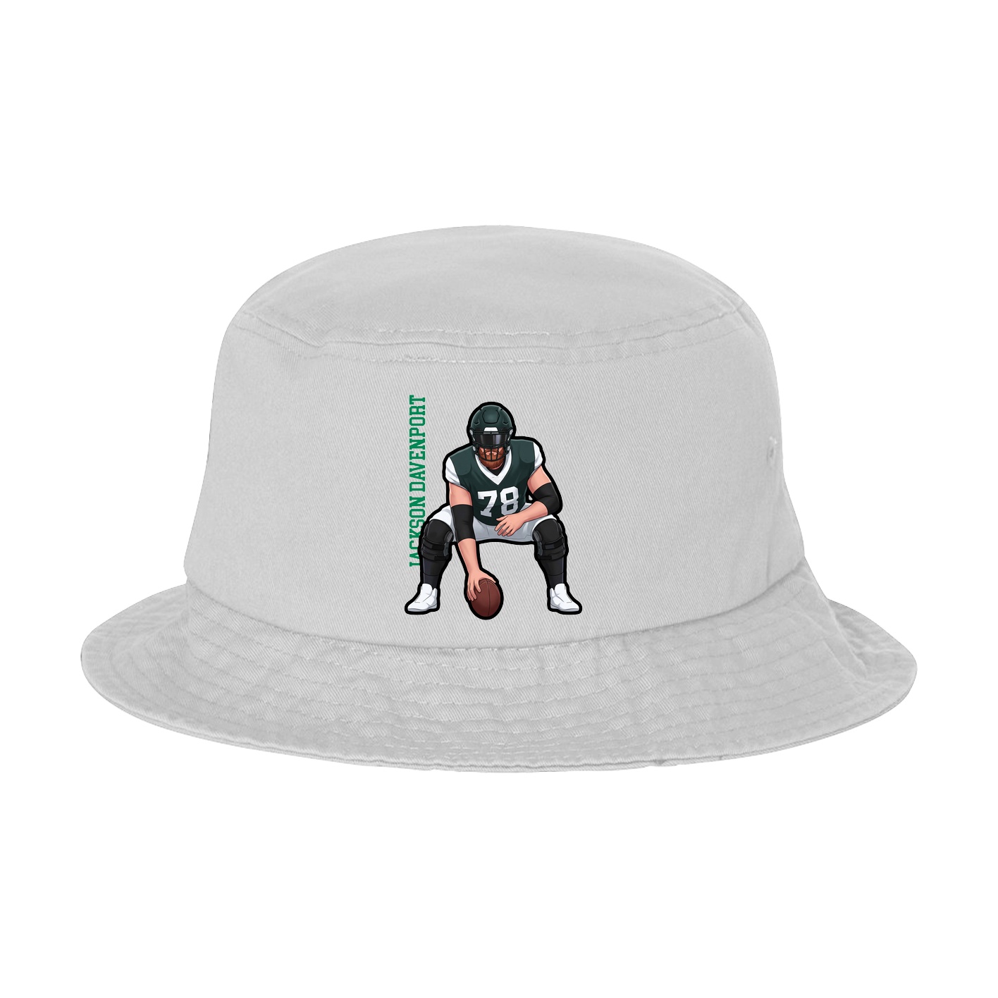 Bucket Cap — Name Vertical in White
