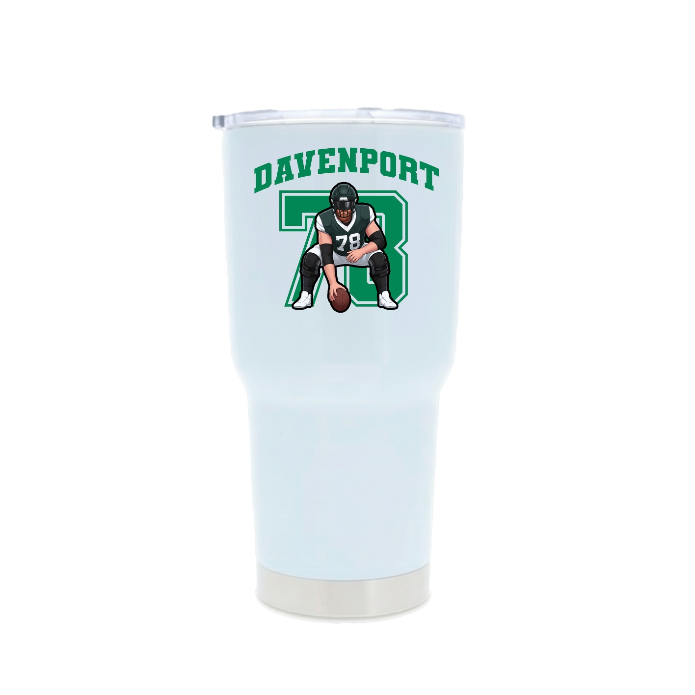 30oz Stainless Steel Tumbler — Number in White