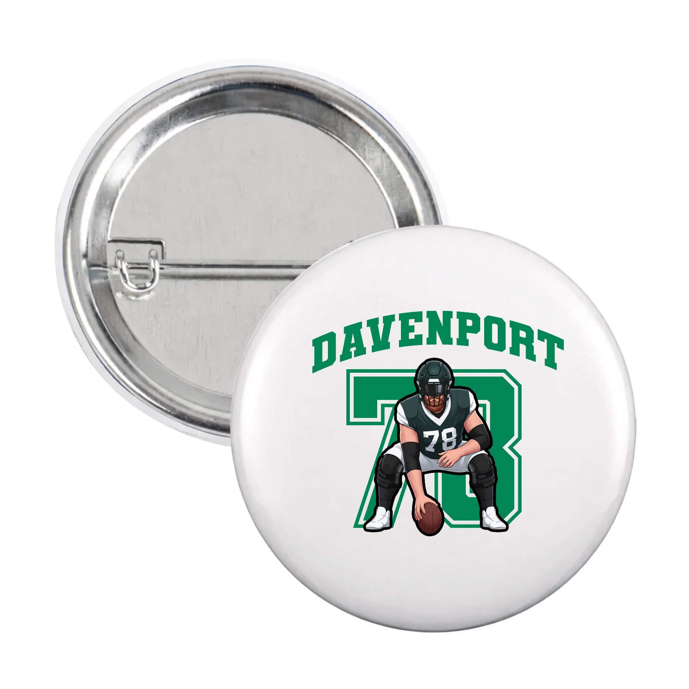 Game Day Button — Number in White