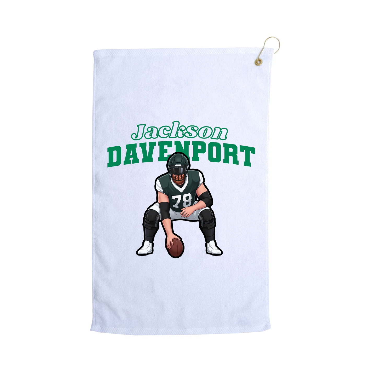 Golf Towel — Name Arch in White