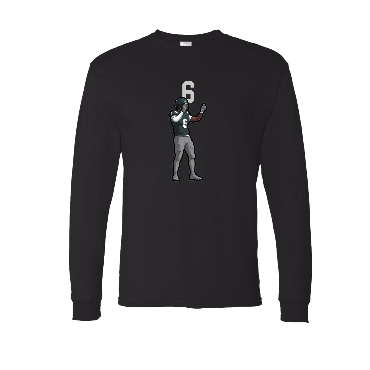 Long Sleeve Tee — Number Top in Black