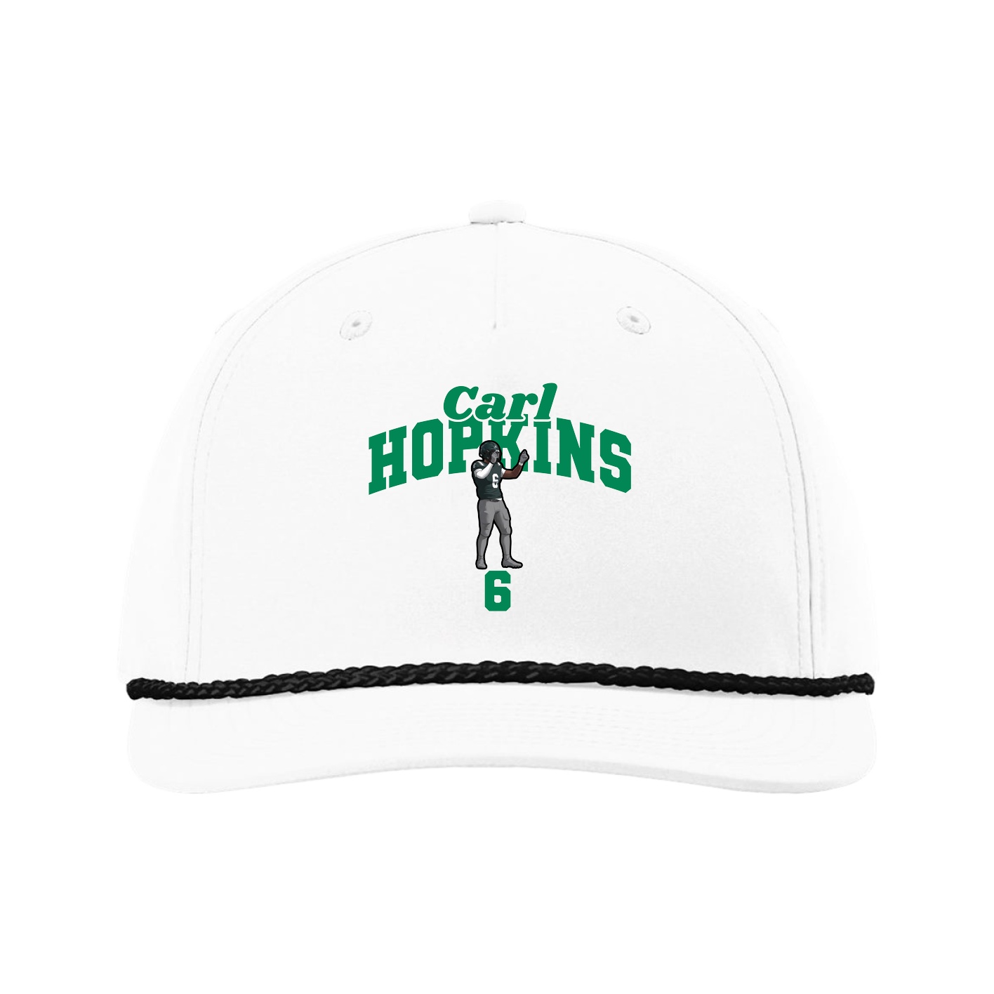 Five-Panel Classic Rope Cap — Signature Arch in White