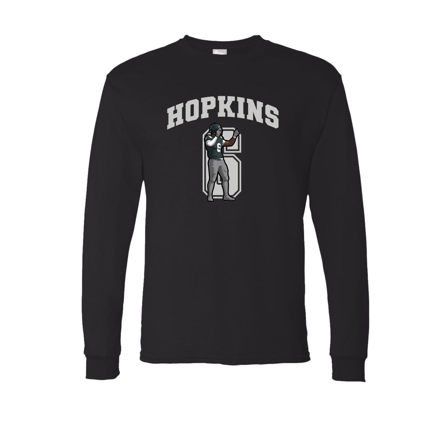 Long Sleeve Tee — Number in Black