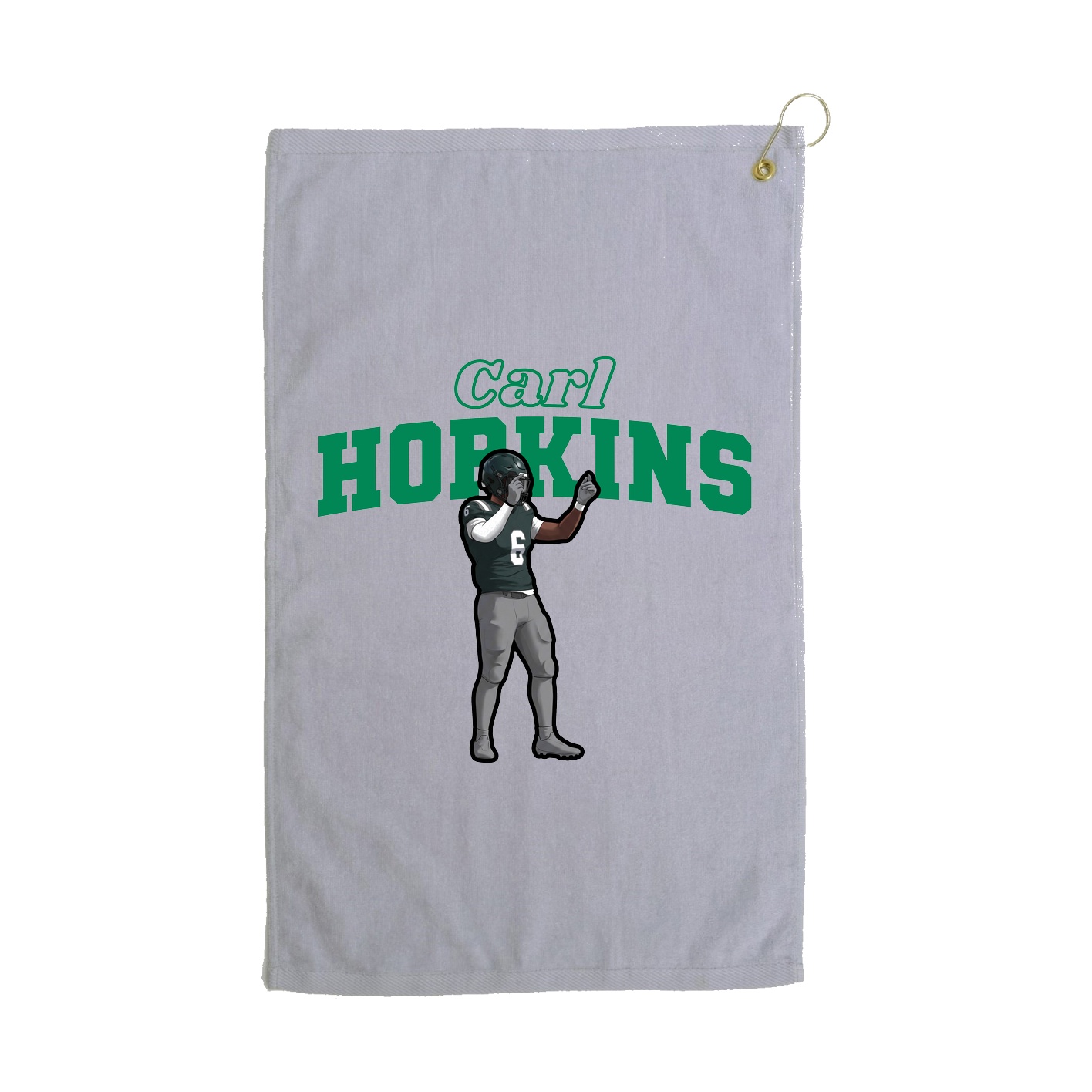 Golf Towel — Name Arch in Grey