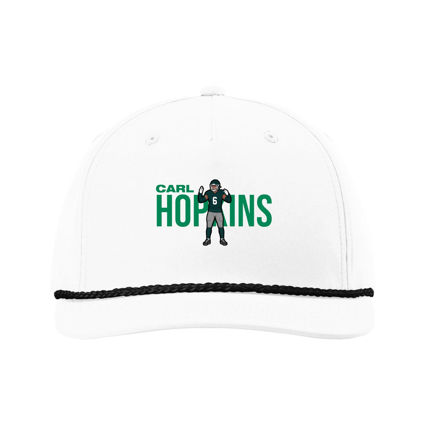 Five-Panel Classic Rope Cap — Player Name in White