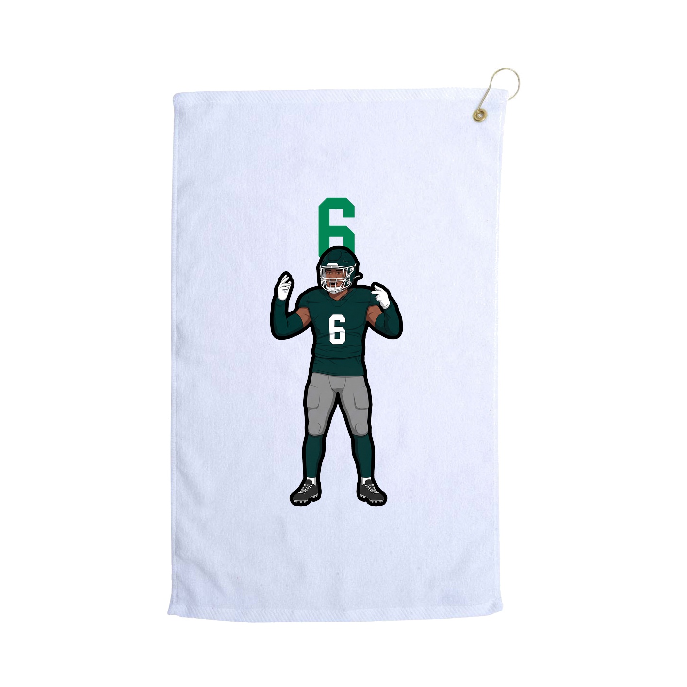 Golf Towel — Number Top in White