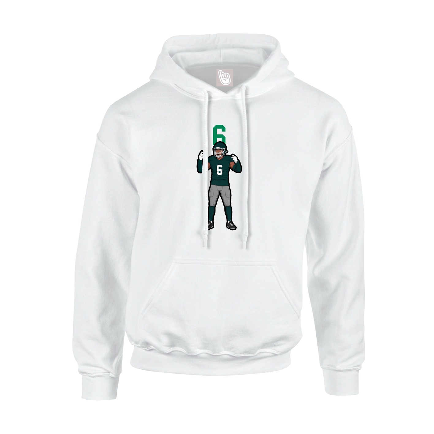 Youth Hoodie — Number Top in White
